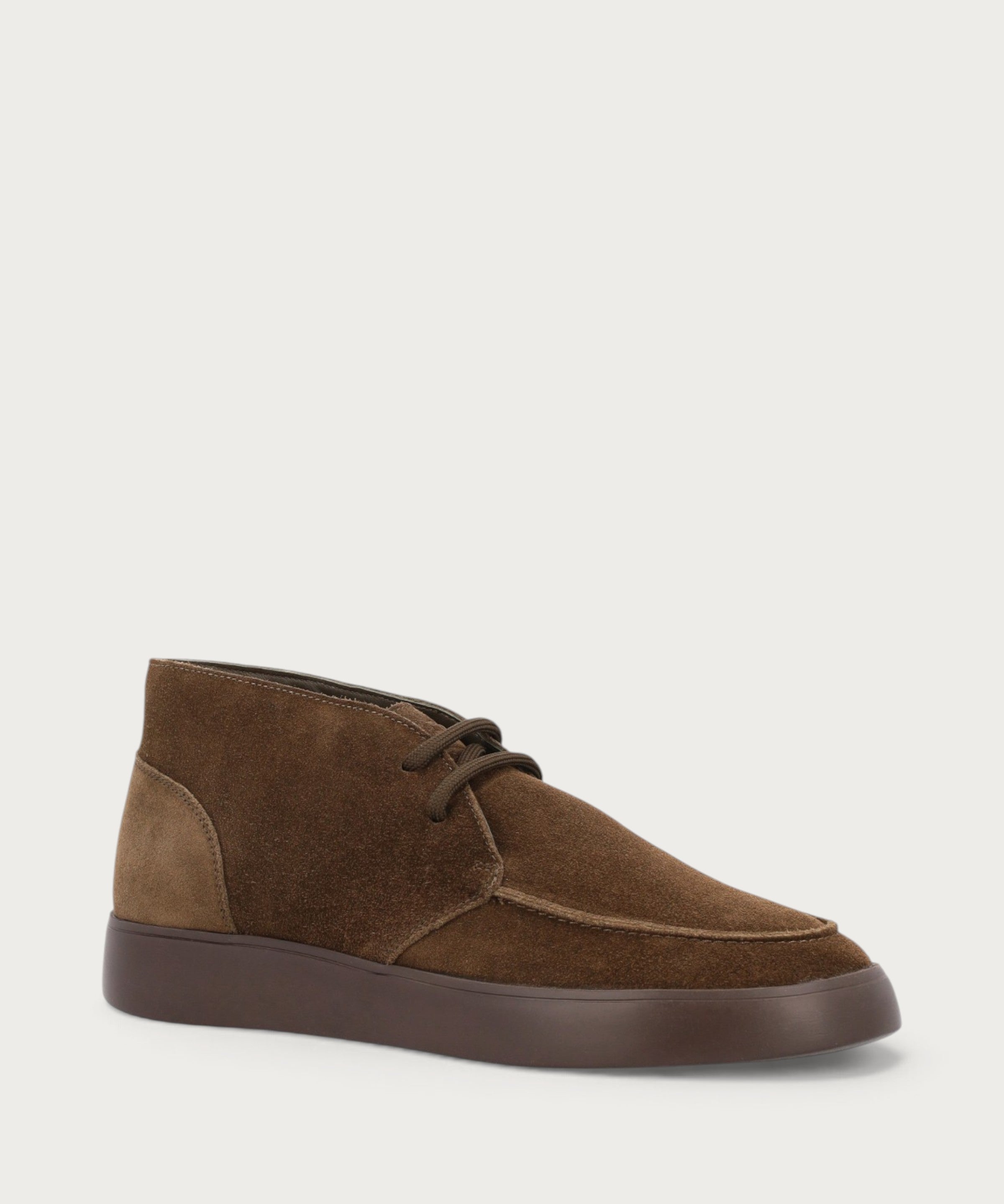 Herren-Ankle-Boots aus Veloursleder in Grun mit hoher Sohle