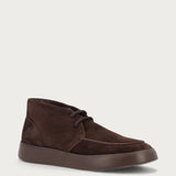 Men's dark brown suede lace-up ankle boots with chunky sole