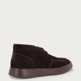 Men's dark brown suede lace-up ankle boots with chunky sole