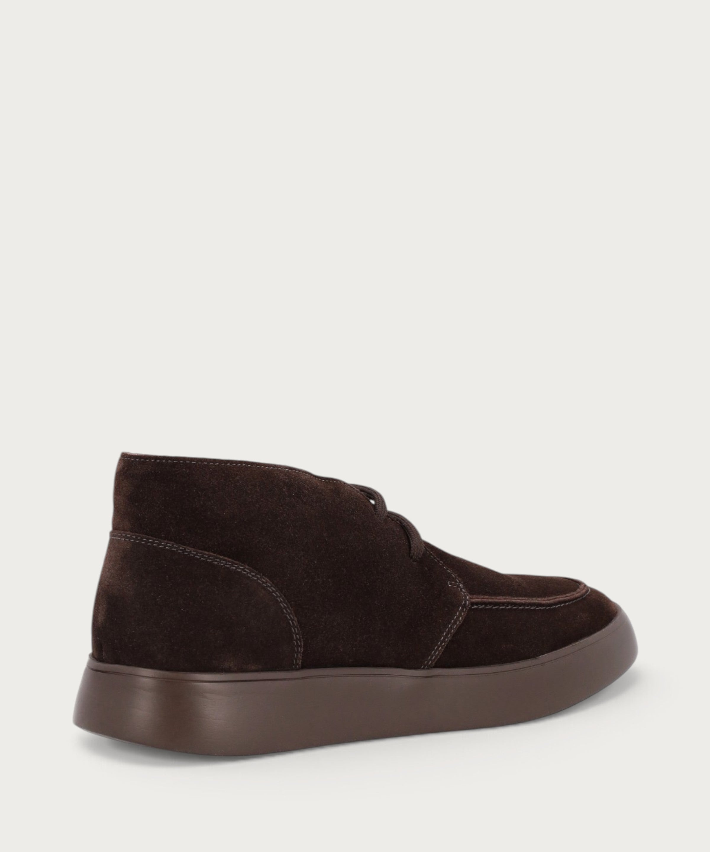 Herren-Ankle-Boots aus Veloursleder in Dunkelbraun mit hoher Sohle