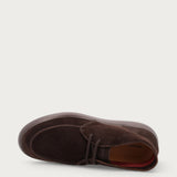 Men's dark brown suede lace-up ankle boots with chunky sole