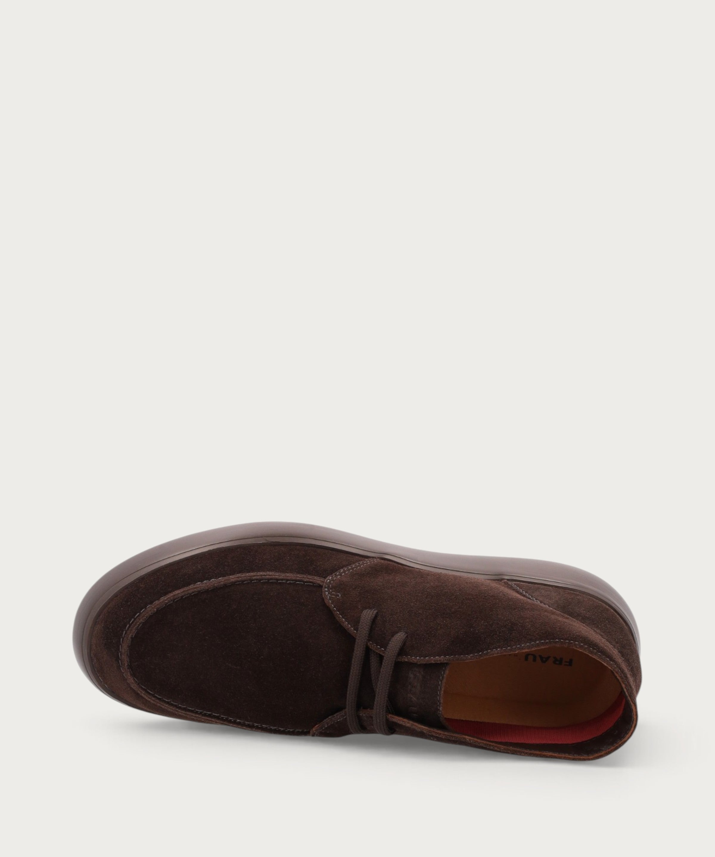 Herren-Ankle-Boots aus Veloursleder in Dunkelbraun mit hoher Sohle