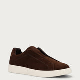 Men's basic brown suede slip-ons with chunky sole