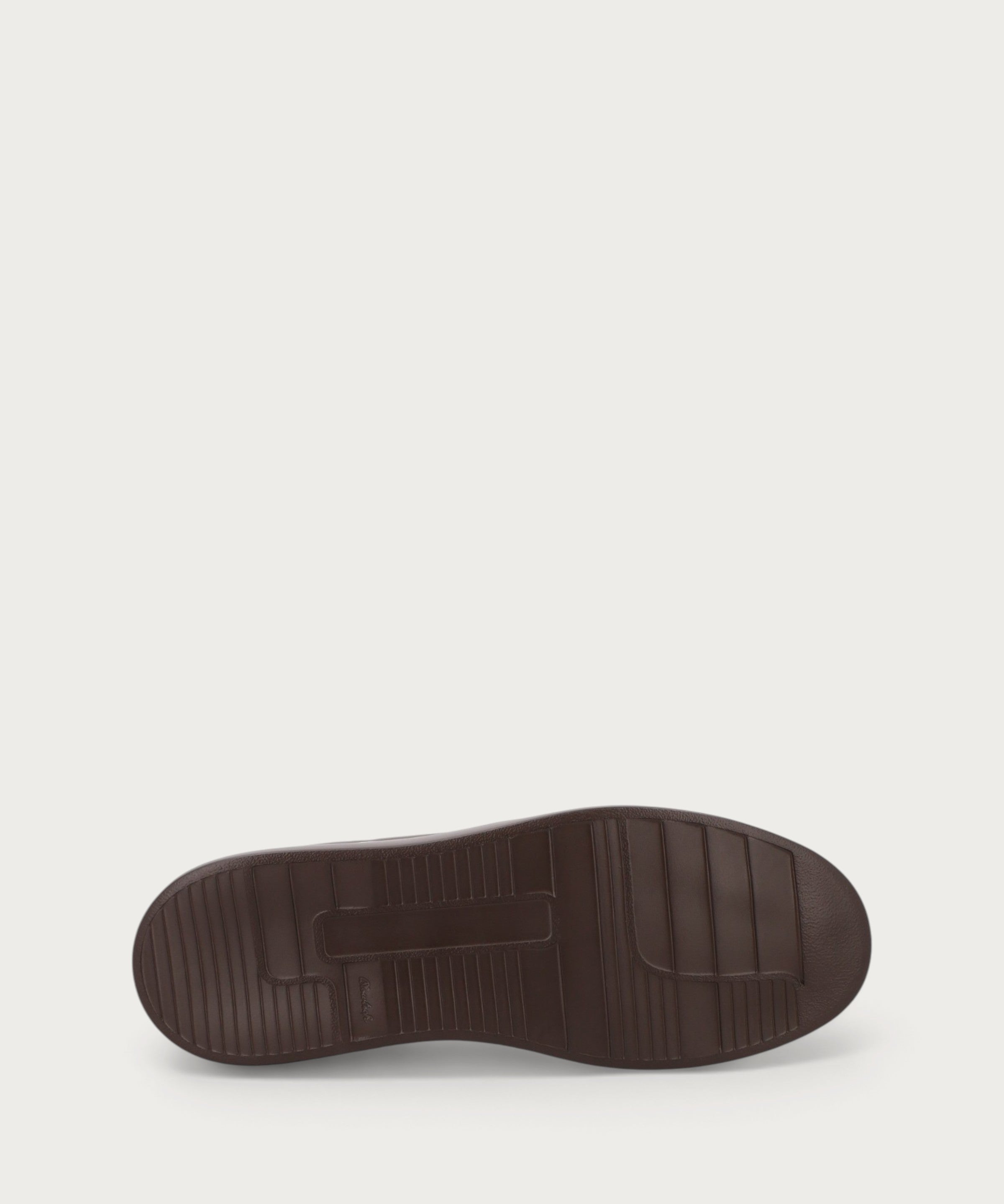 Men's basic dark brown leather slip-ons with chunky sole
