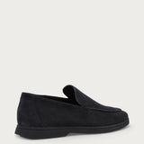 Men's casual black suede loafers