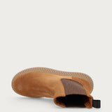 Sportlich-lässige Damen-Beatle-Boots aus Veloursleder in Hellbraun