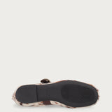Animal-print pony-hair-effect leather ballet flats with strap