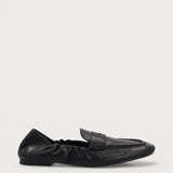 Mocassino morbido donna in pelle vintage nera