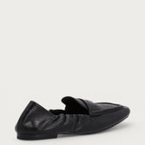 Mocassino morbido donna in pelle vintage nera