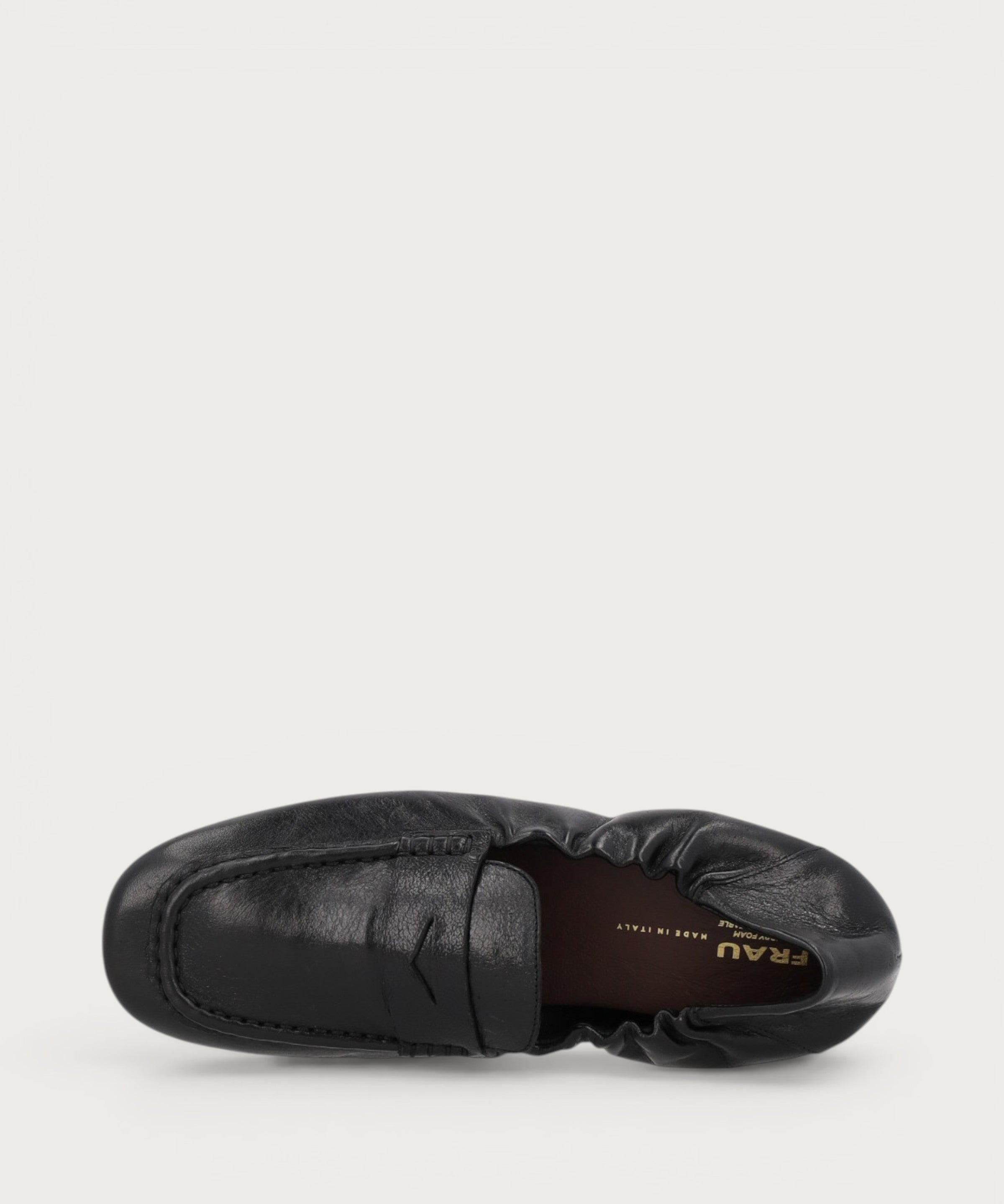 Women's soft black vintage leather loafers