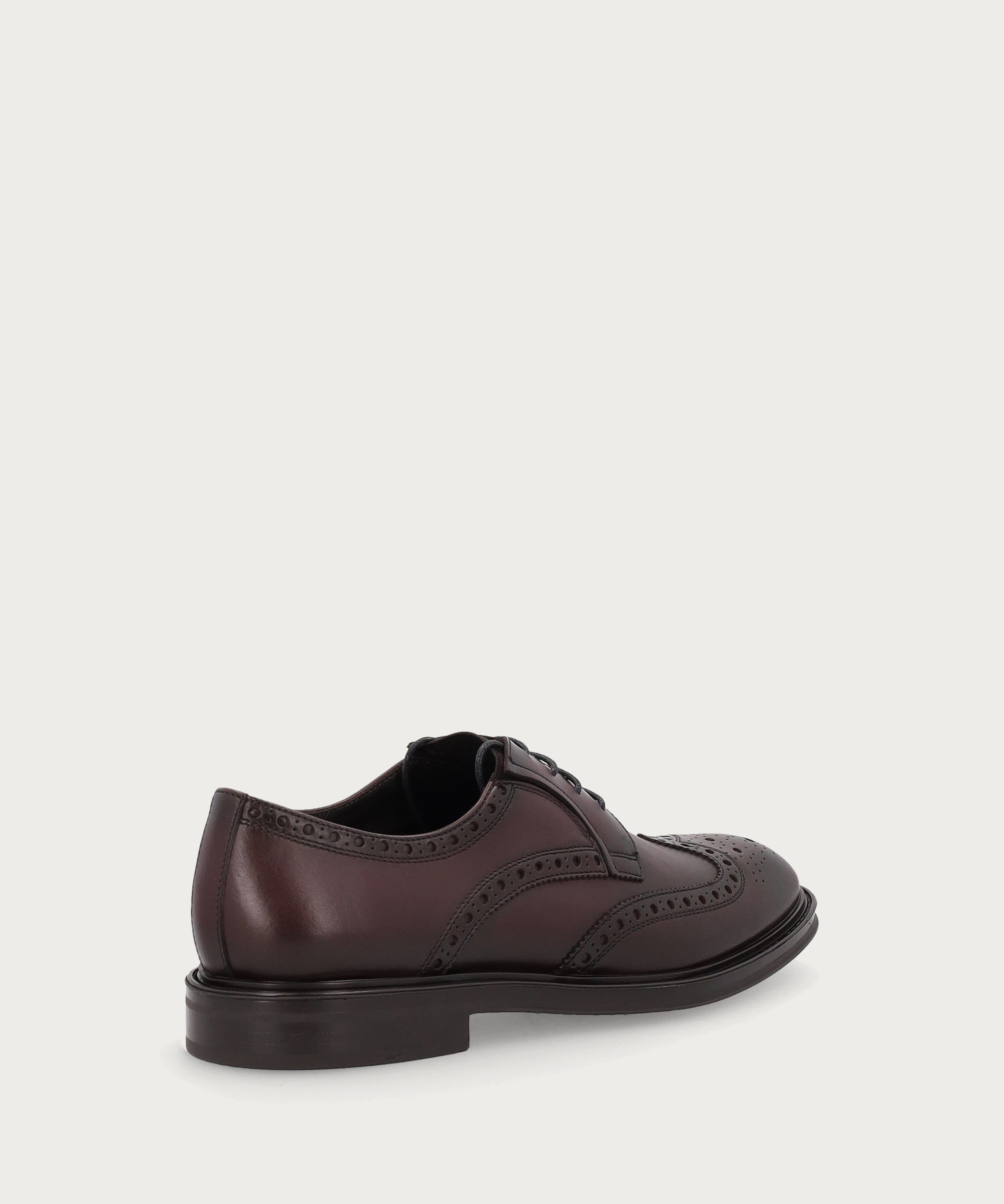 Men's Oxford shoes with wing-tip design in airbrushed calfskin