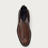 Beatle-Boots im Schwalbenschwanz-Design aus aerografiertem Leder in Braun