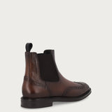 Beatle-Boots im Schwalbenschwanz-Design aus aerografiertem Leder in Braun