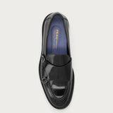 Mocassino doppia fibbia elegante Uomo in pelle lucida di vitello nera
