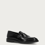 Mocassino doppia fibbia elegante Uomo in pelle lucida di vitello nera
