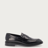 Men's elegant midnight blue polished calfskin loafers