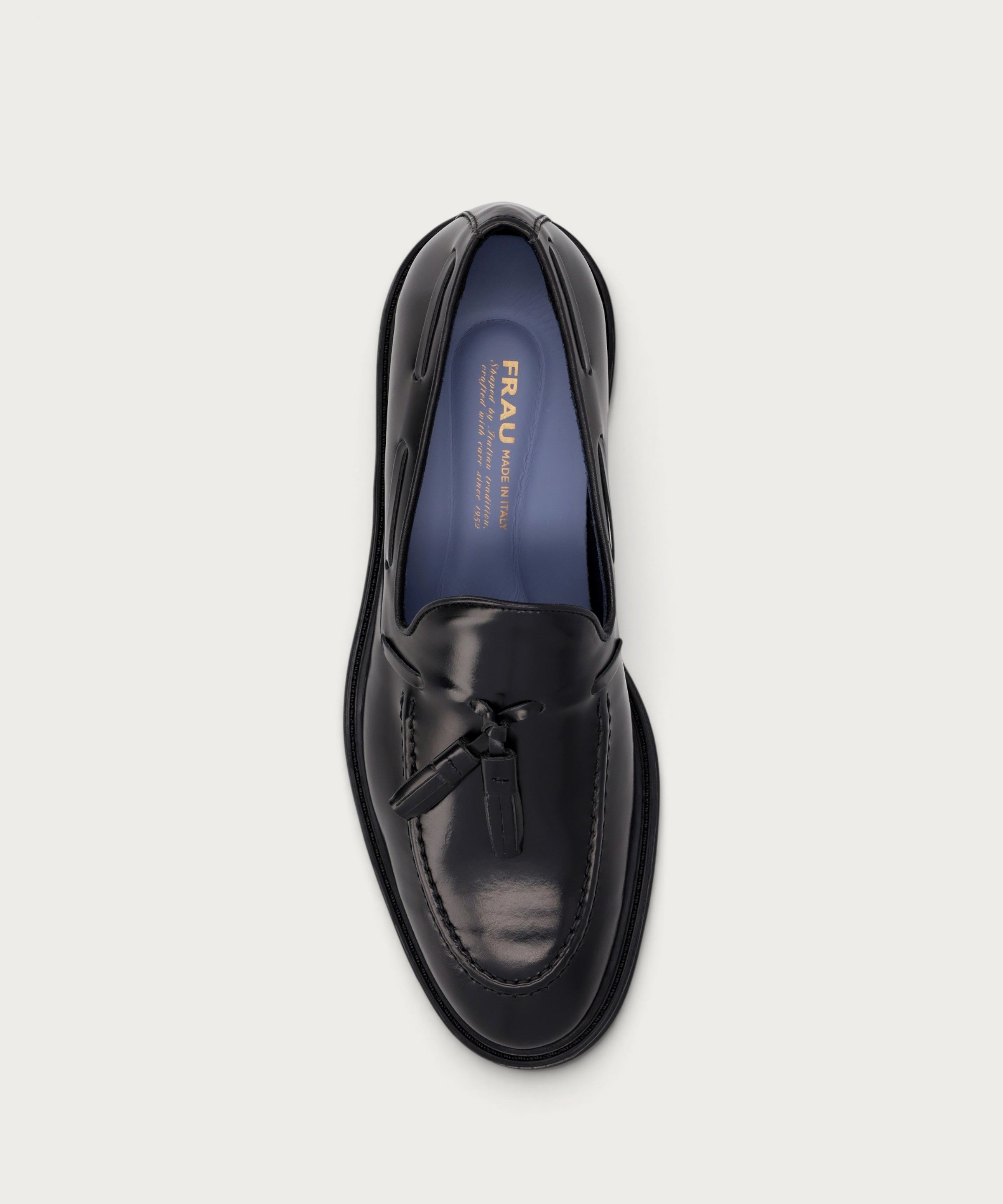 Mocassino con Nappine Elegante Uomo in Pelle di vitello lucida nera