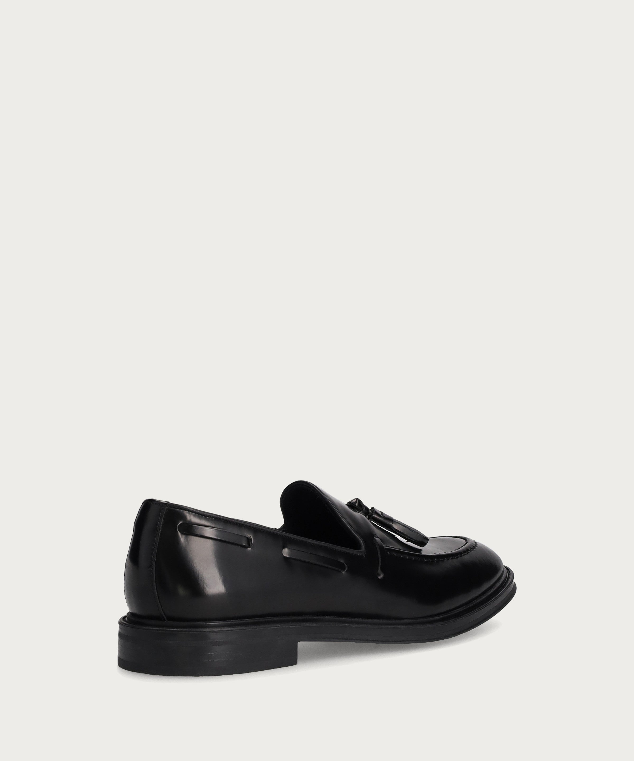 Mocassino con Nappine Elegante Uomo in Pelle di vitello lucida nera