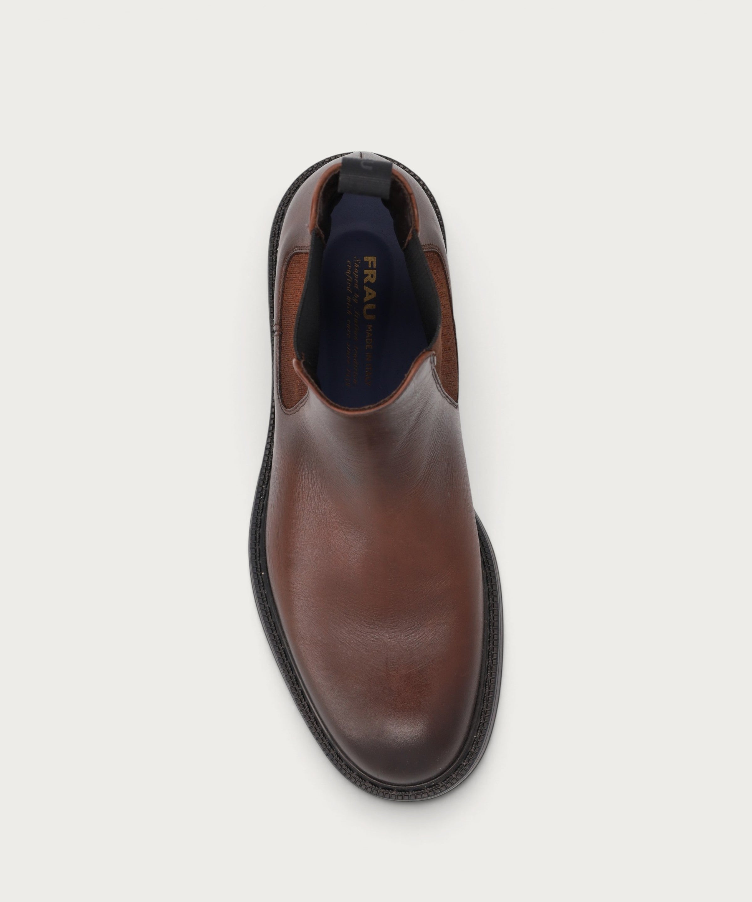 Men's casual Beatle boots in airbrushed natural grain brown calfskin