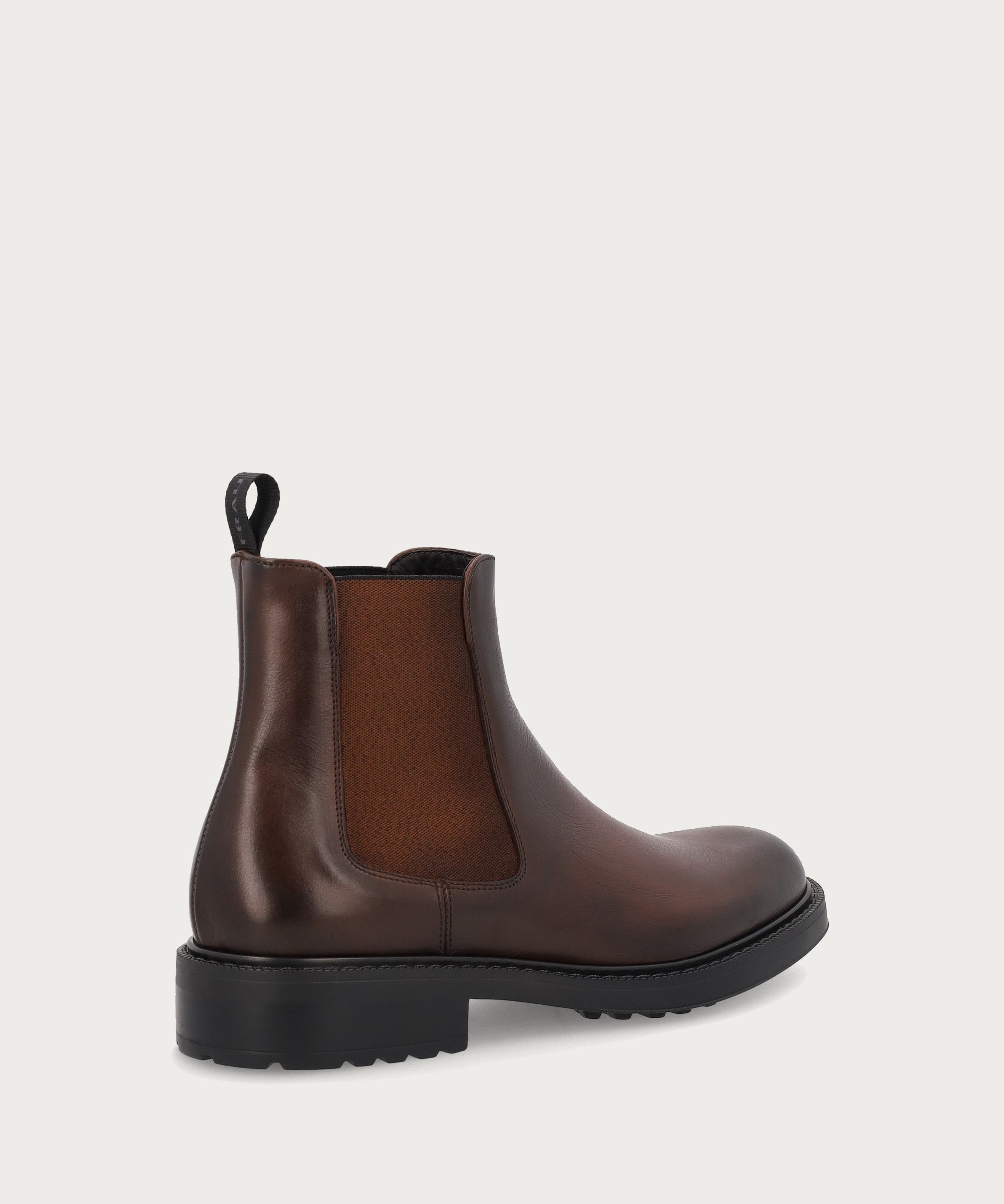 Men's casual Beatle boots in airbrushed natural grain brown calfskin