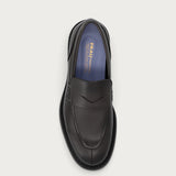 Mocassini uomo in pelle di vitello con fiore naturale nera