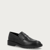 Mocassini uomo in pelle di vitello con fiore naturale nera
