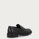 Mocassini uomo in pelle di vitello con fiore naturale nera