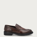Men's loafers in natural grain brown calfskin