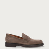Men's grey suede varsity loafers