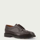 Herren-Schnurschuhe im Schwalbenschwanz-Design aus Leder in Dunkelbraun