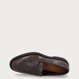 Men's ombre brown tumbled leather loafers with light sole