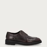 Men's lace-up shoes in brown natural leather with ombre effect