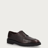 Men's lace-up shoes in brown natural leather with ombre effect