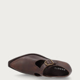 Texan-style heeled shoes in brown vintage leather