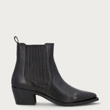 Cowboystiefeletten aus Leder in Schwarz