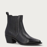 Cowboystiefeletten aus Leder in Schwarz