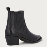 Cowboystiefeletten aus Leder in Schwarz