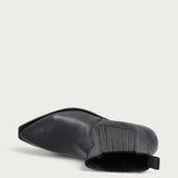 Cowboystiefeletten aus Leder in Schwarz
