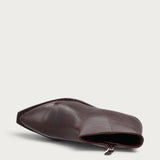 Brown leather Texan ankle boots with zip