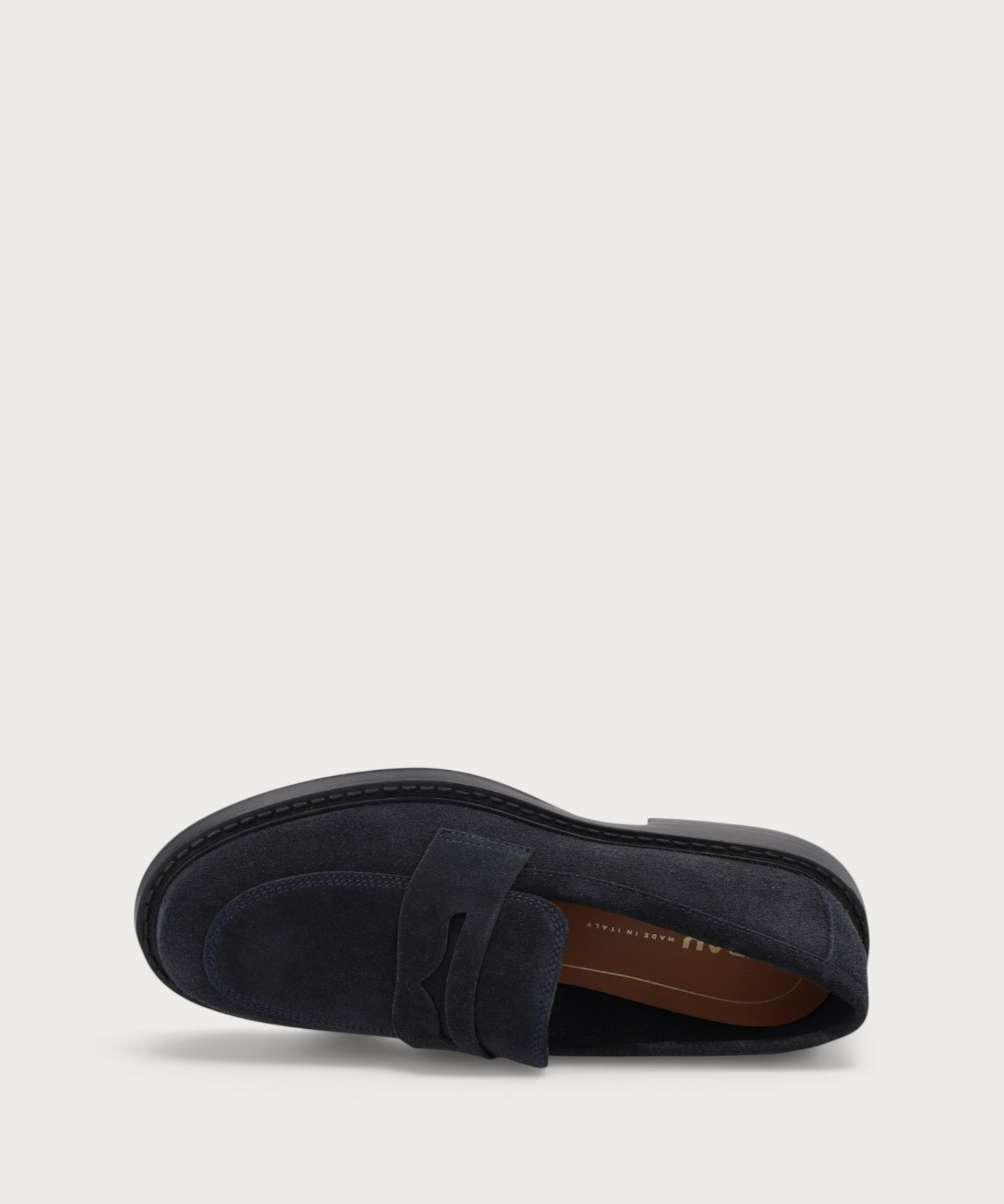 Basic-Damen-Mokassins aus Veloursleder in Blau