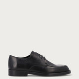 Damen-Schnurschuh aus Leder in Schwarz