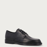 Damen-Schnurschuh aus Leder in Schwarz