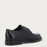 Damen-Schnurschuh aus Leder in Schwarz