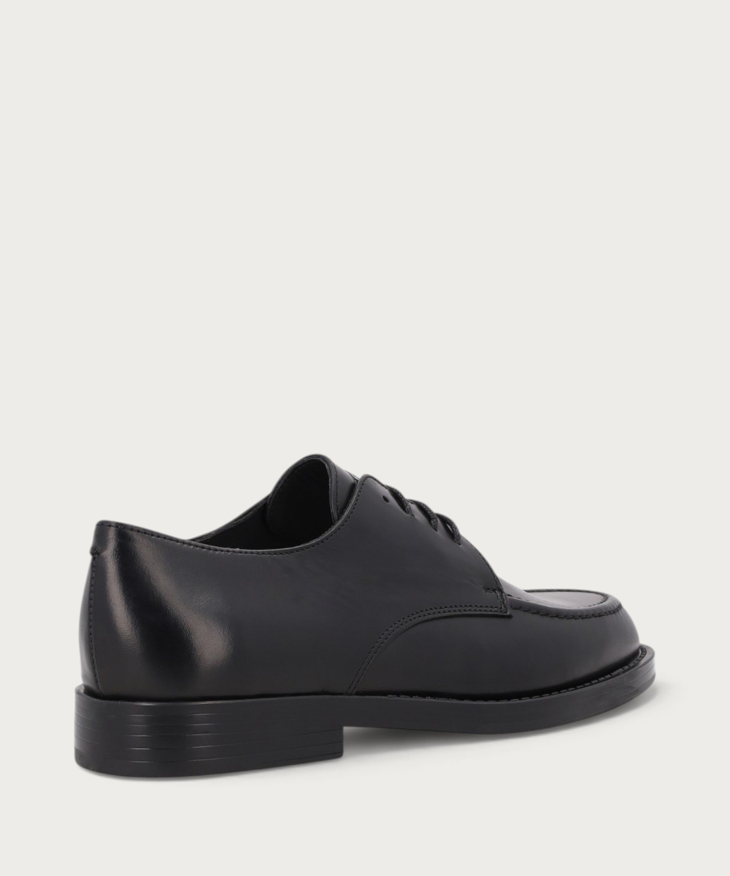 Women's black leather lace-ups