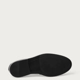 Women's black brushed leather varsity loafers