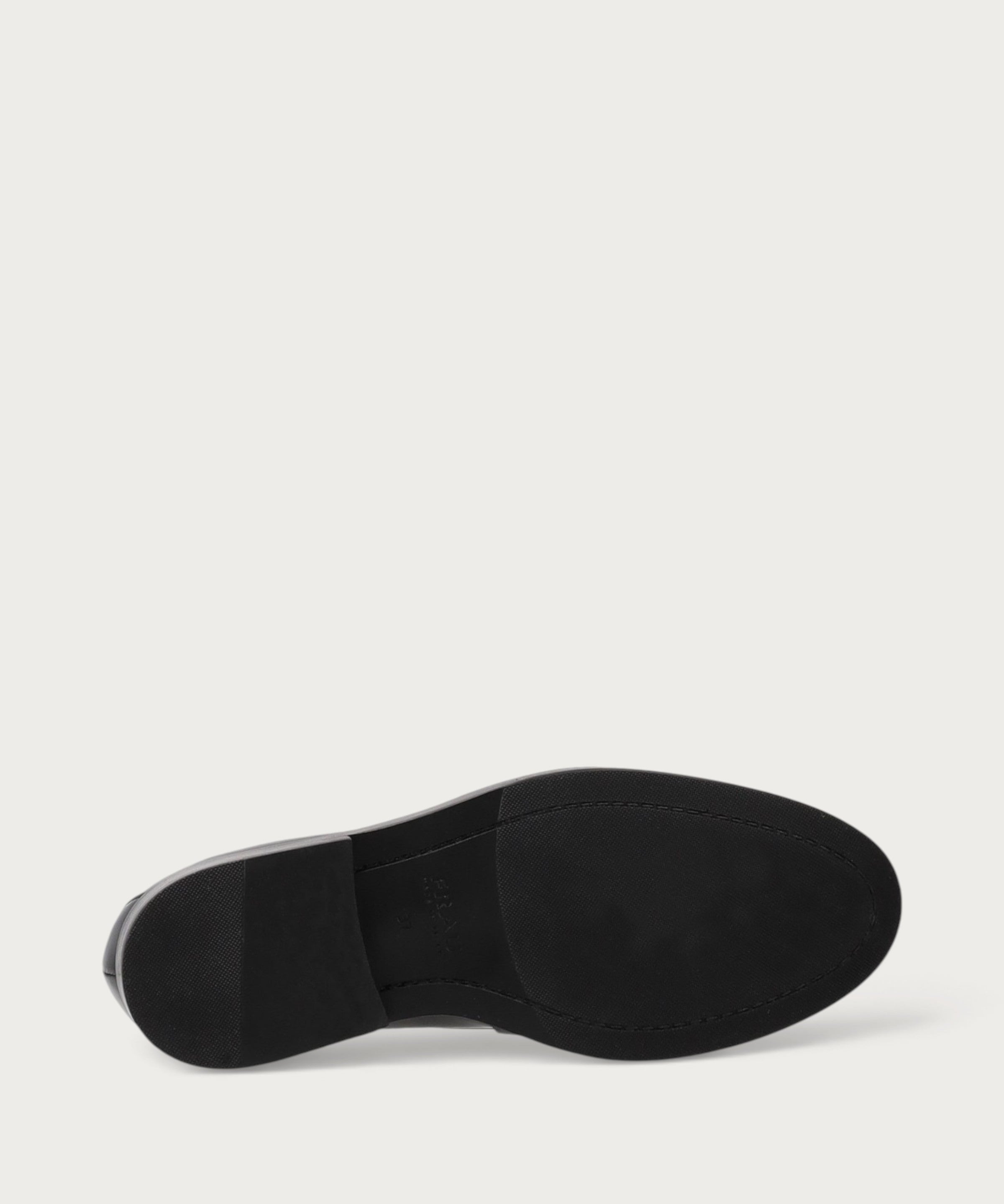 Women's black brushed leather varsity loafers