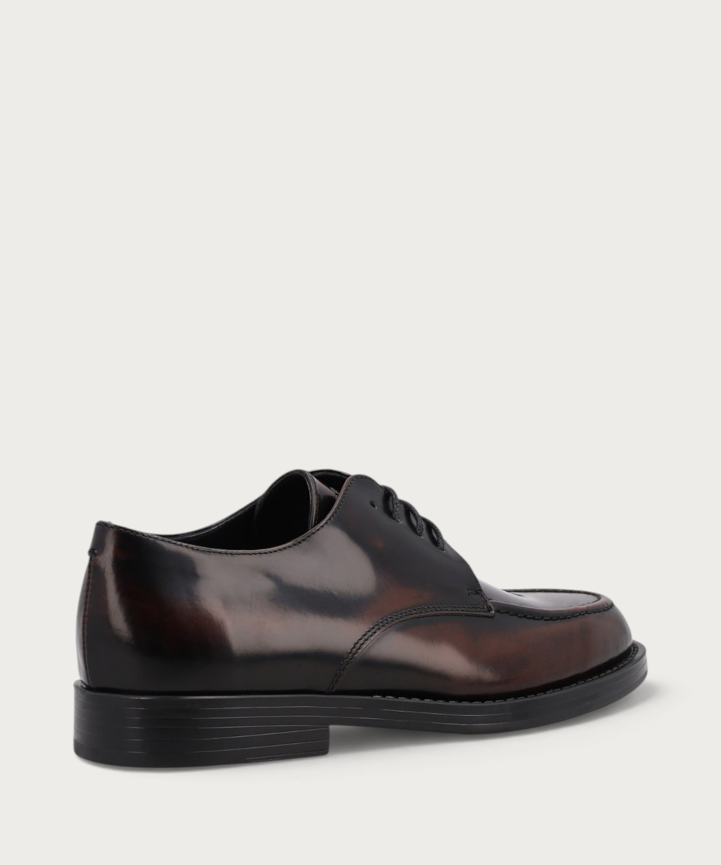 Women's polished brown leather lace-ups