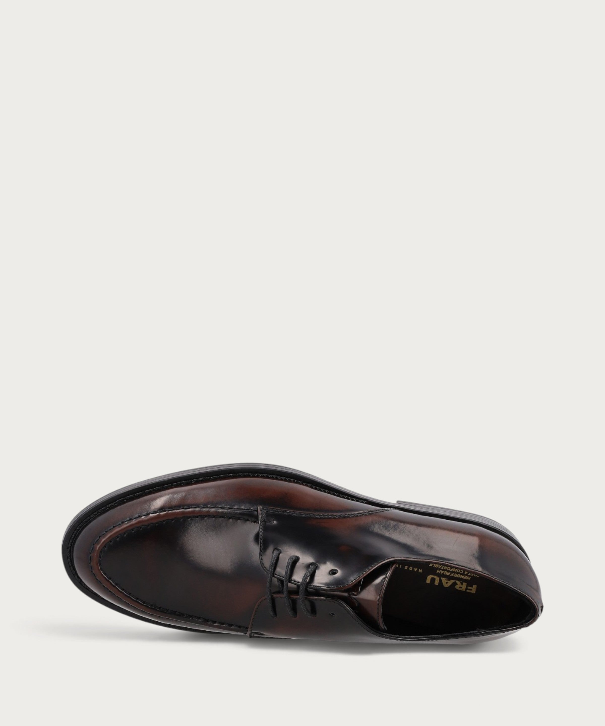 Women's polished brown leather lace-ups