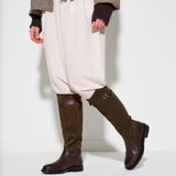 Women's two-tone suede riding boots