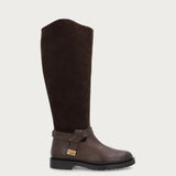 Riding boots donna in pelle scamosciata marrone